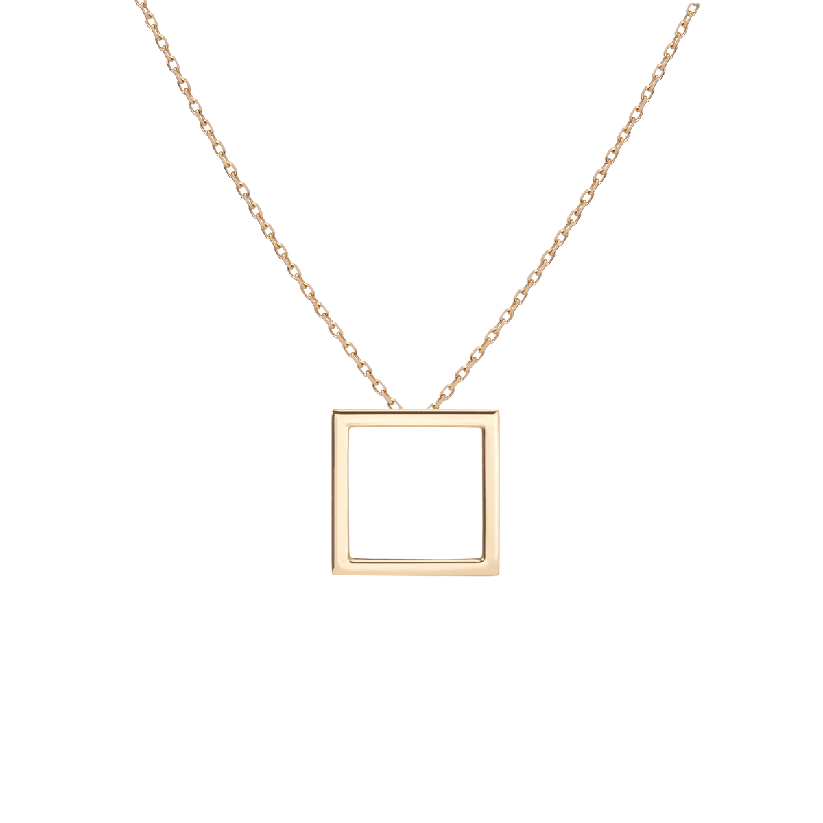 Square Gold Necklace Yellow Gold Vermeil 14K Yellow Gold 18K Yellow Gold First