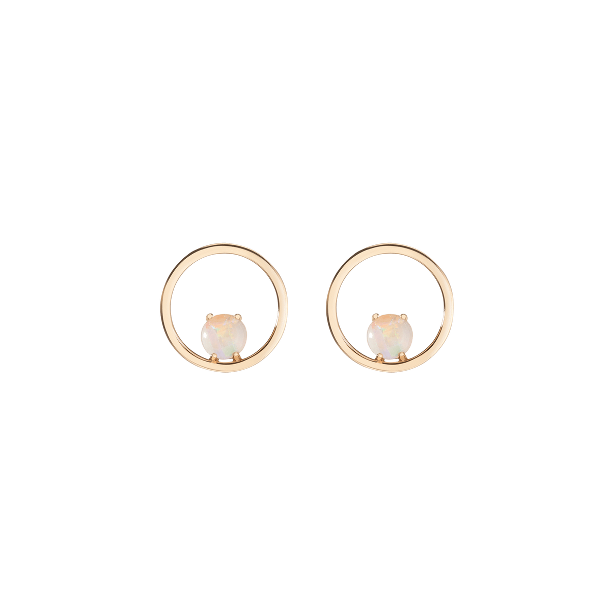 Opal Hoops Yellow Gold Vermeil 14K Yellow Gold 18K Yellow Gold Single | Pair