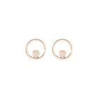 Simple Opal Hoop Earrings