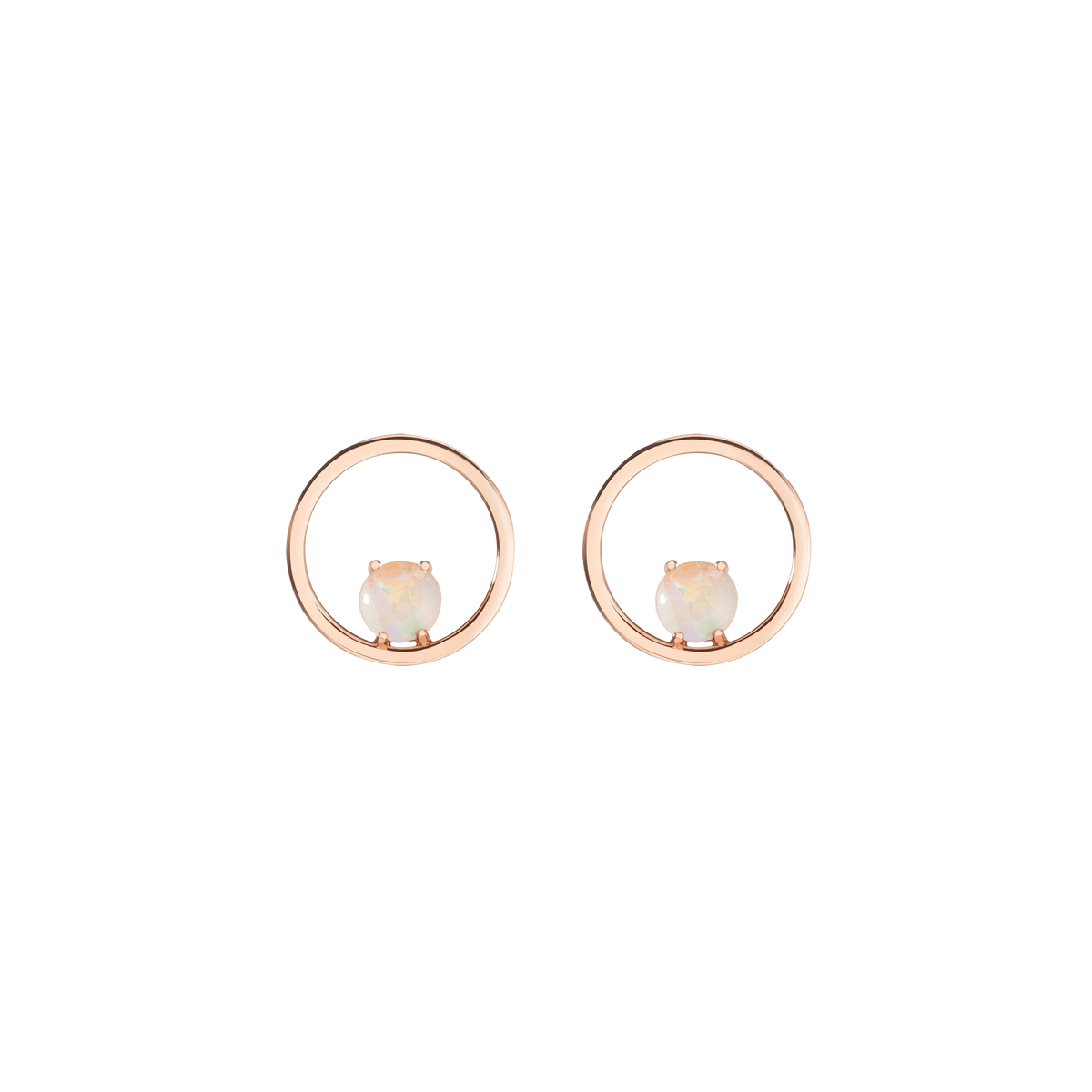 Opal Hoops Rose Gold Vermeil 14K Rose Gold 18K Rose Gold Single | Pair