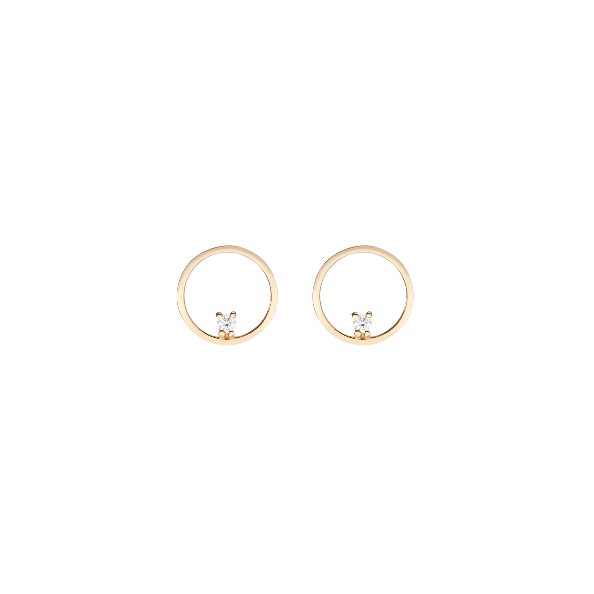 Mini Diamond Hoop Earrings Yellow Gold Vermeil 14K Yellow Gold 18K Yellow Gold White Diamonds Single | Pair