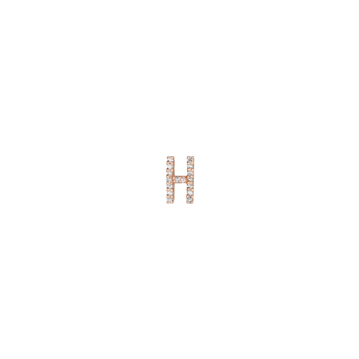 Mini Diamond Letter Stud Earring Rose Gold Vermeil 14k 18k  -A-  -B-  -C-  -D-  -E-  -F-  -G-  -H-  -I-  -J-  -K-  -L- -M-  -N-  -O-  -P-  -Q-  -R-  -S-  -T-  -U-  -V-  -W-  -X-  -Y-  -Z- First