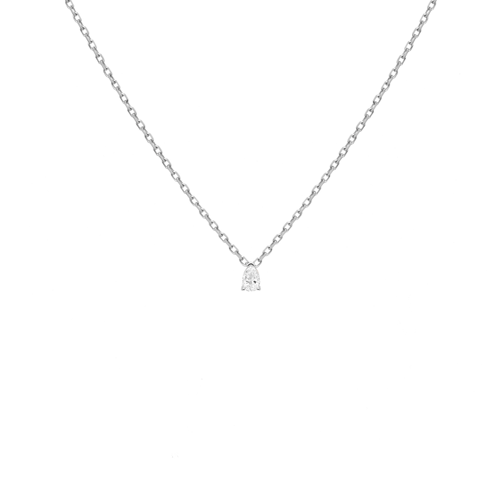 Pear Shaped Diamond Pendant White Gold Vermeil 14K White Gold 18K White Gold White Diamonds First
