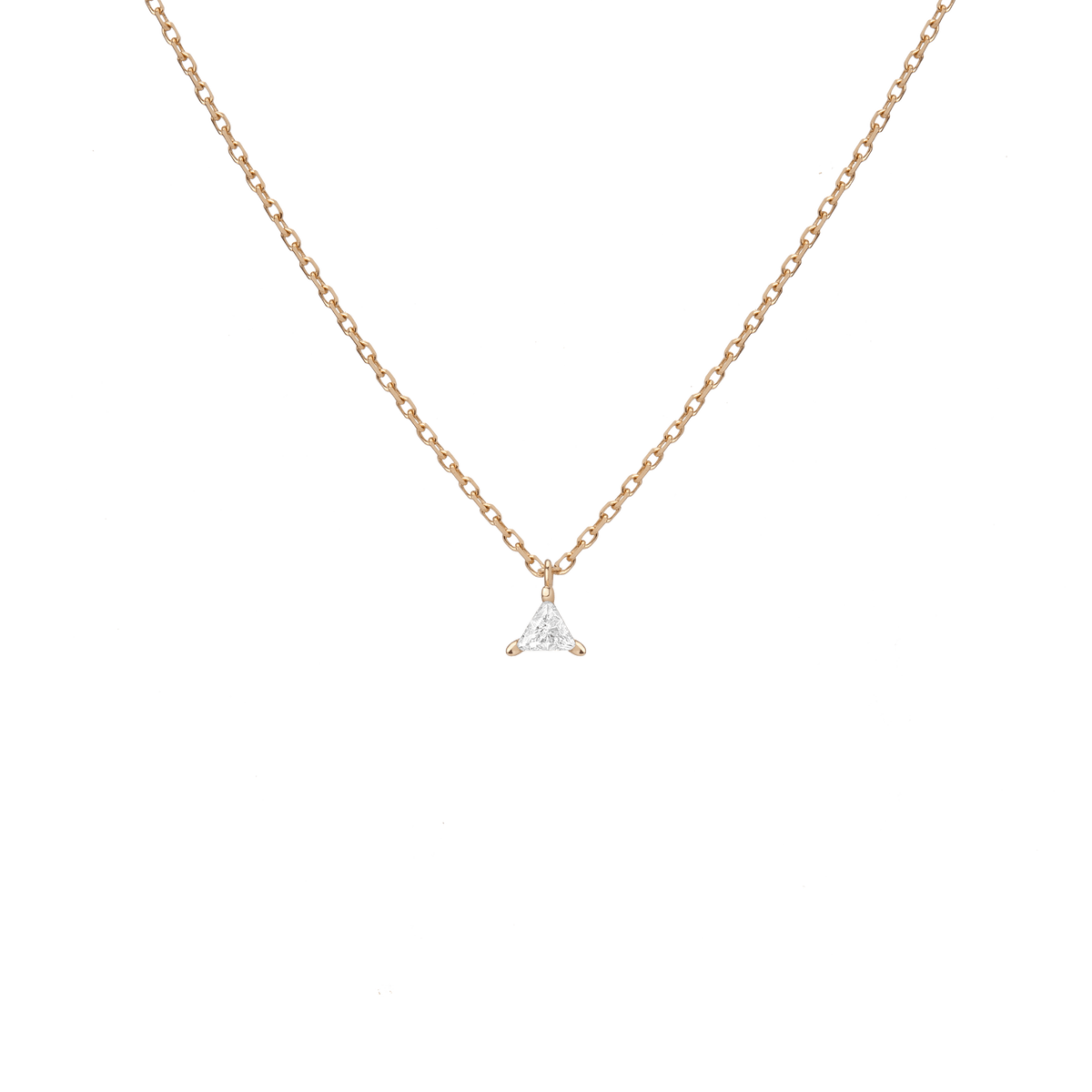 Trillion Cut Diamond Pendant Yellow Gold Vermeil 14K Yellow Gold 18K Yellow Gold White Diamonds First
