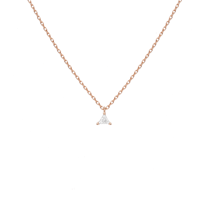 Trillion Cut Diamond Pendant Rose Gold Vermeil 14K Rose Gold 18K Rose Gold White Diamonds First