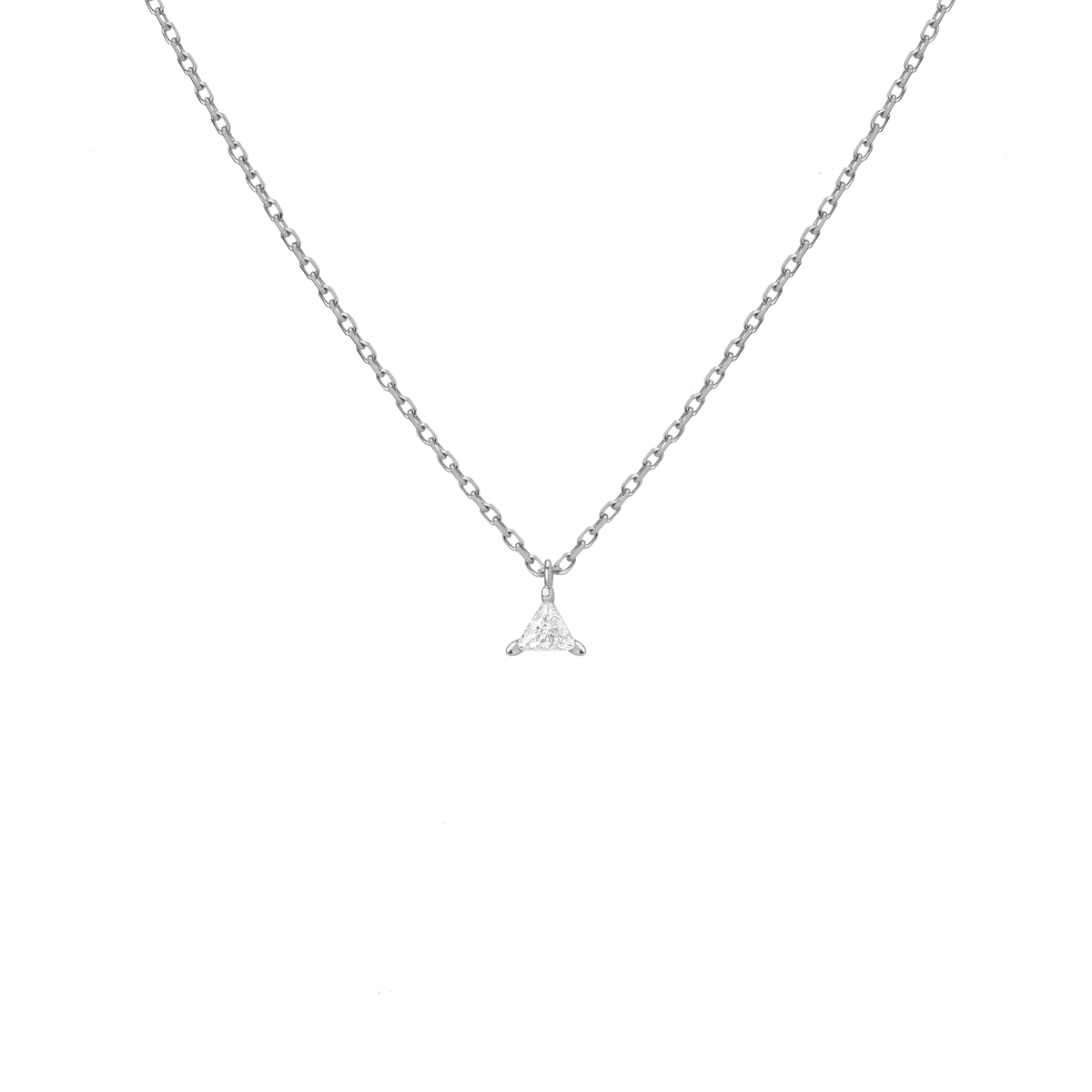 Trillion Cut Diamond Pendant White Gold Vermeil 14K White Gold 18K White Gold White Diamonds First