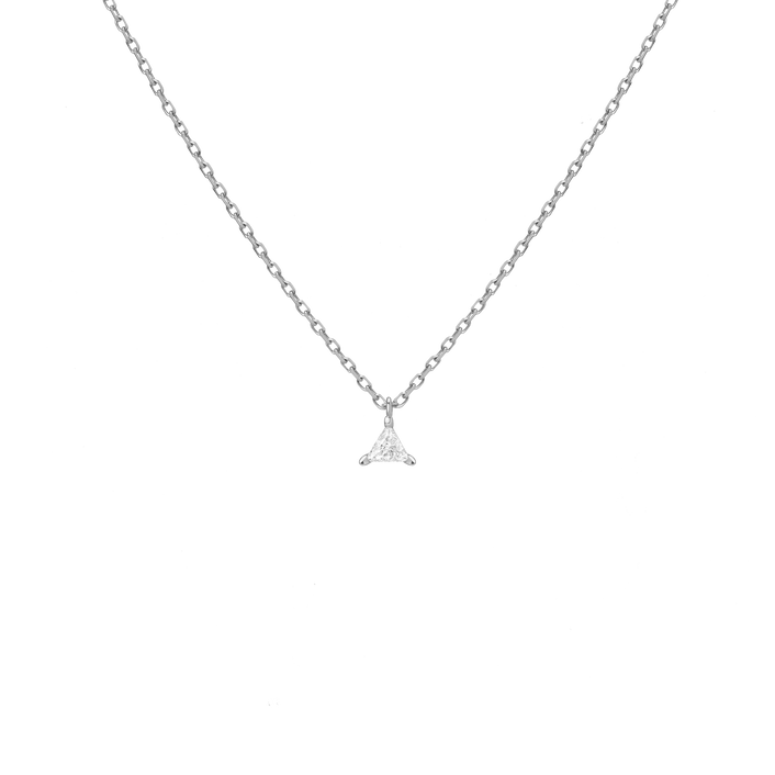 Trillion Cut Diamond Pendant White Gold Vermeil 14K White Gold 18K White Gold White Diamonds First
