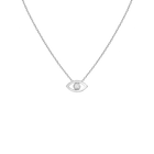 Diamond Bezel Evil Eye Necklace