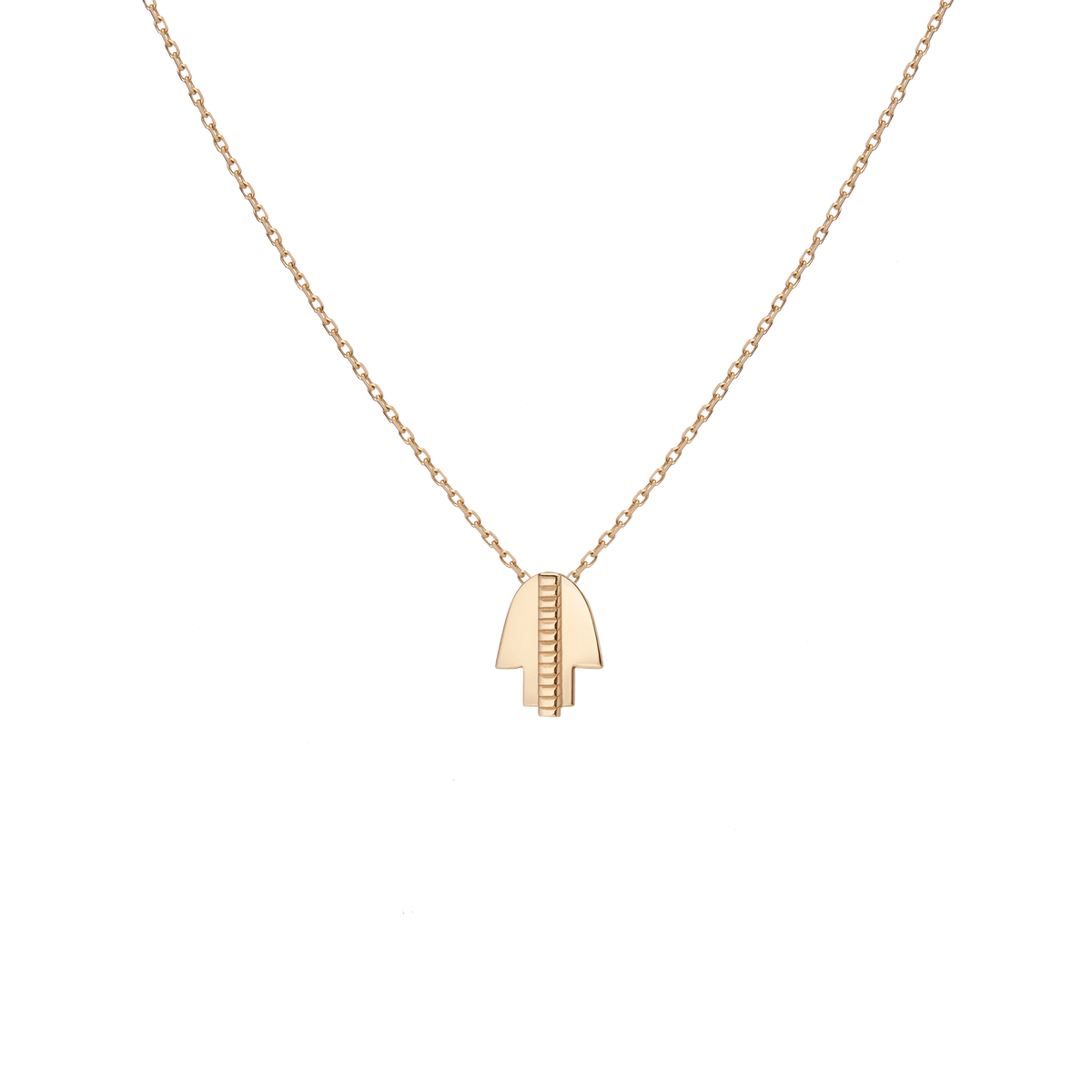 Geometric Hamsa Necklace Yellow Gold Vermeil 14K Yellow Gold 18K Yellow Gold First
