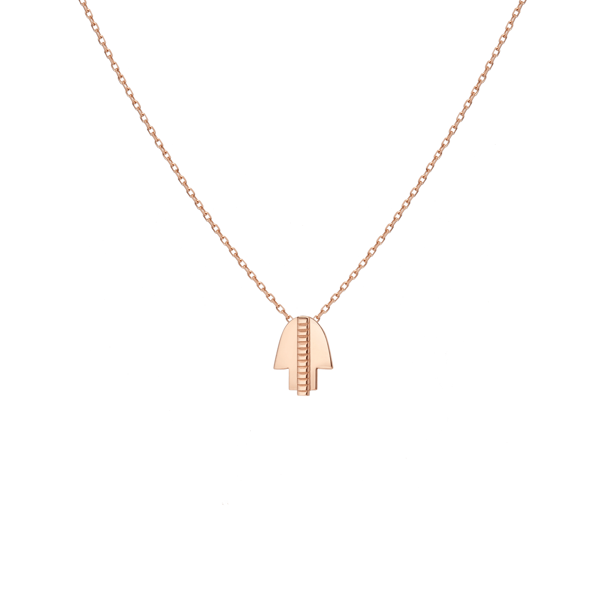 Geometric Hamsa Necklace Rose Gold Vermeil 14K Rose Gold 18K Rose Gold First