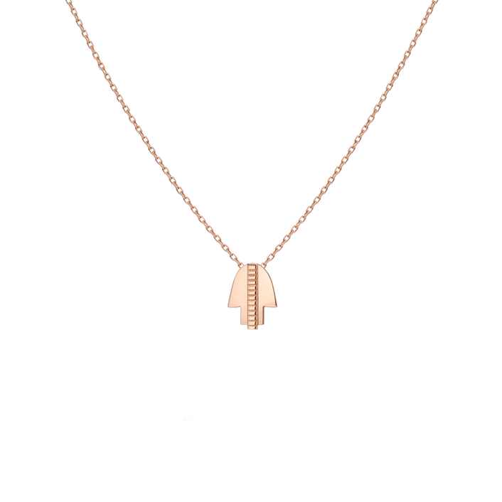 Geometric Hamsa Necklace Rose Gold Vermeil 14K Rose Gold 18K Rose Gold First