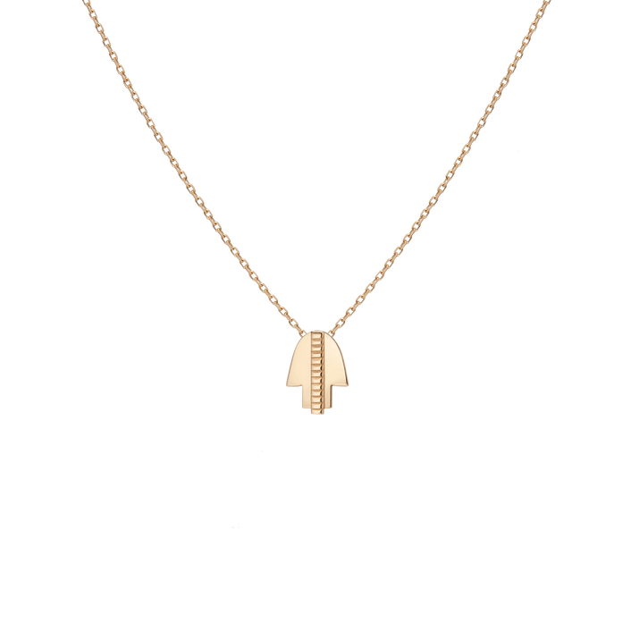 Geometric Hamsa Necklace Yellow Gold Vermeil 14K Yellow Gold 18K Yellow Gold First