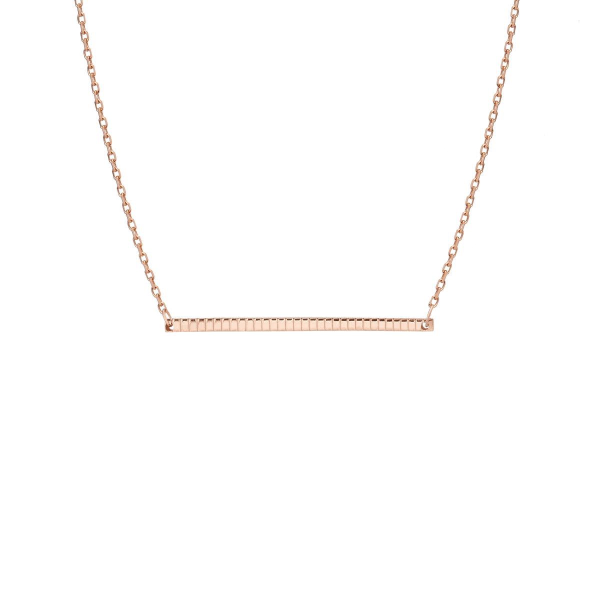 Infinity Bar Necklace Rose Gold Vermeil 14K Rose Gold 18K Rose Gold First
