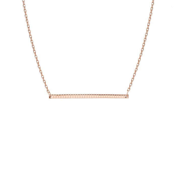 Infinity Bar Necklace Rose Gold Vermeil 14K Rose Gold 18K Rose Gold First
