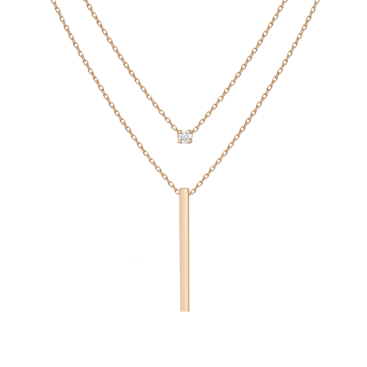 Necklace Stacking Set Yellow Gold Vermeil 14K 18K First