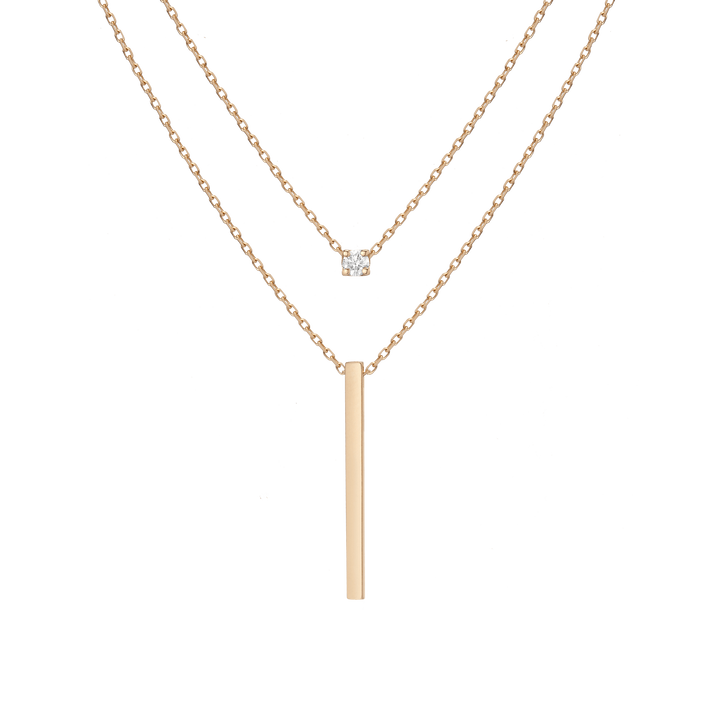 Necklace Stacking Set Yellow Gold Vermeil 14K 18K First