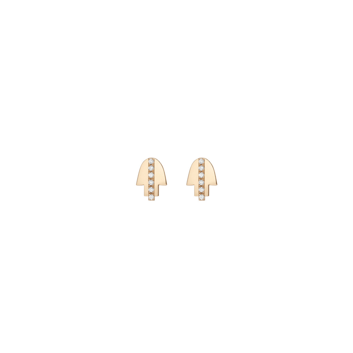 Pave Diamond Hamsa Earrings Yellow Gold Vermeil 14K Yellow Gold 18K Yellow Gold White Diamonds First Single | Pair