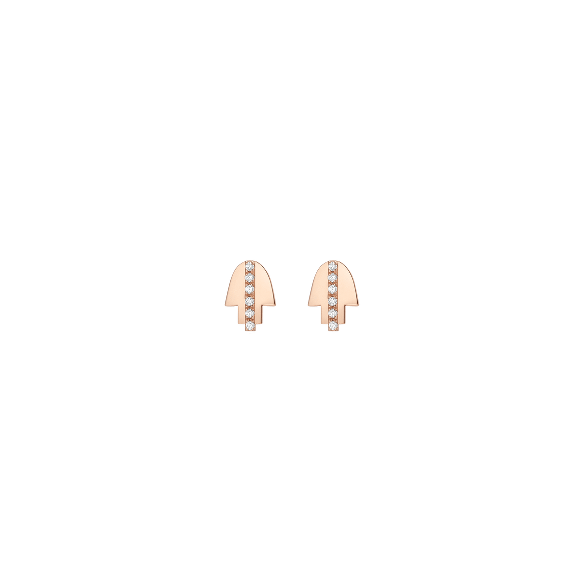 Pave Diamond Hamsa Earrings Rose Gold Vermeil 14K Rose Gold 18K Rose Gold White Diamonds First Single | Pair