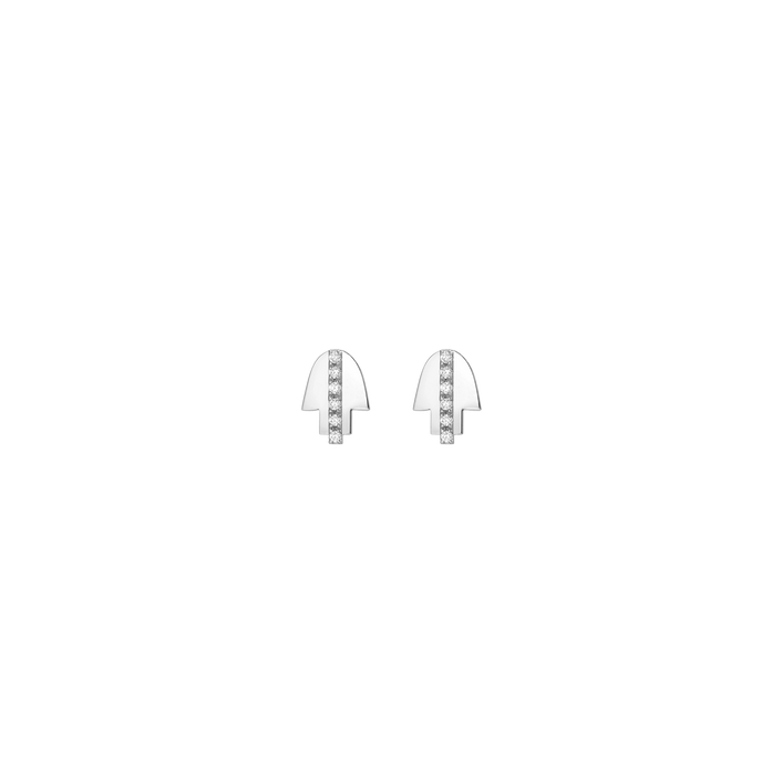Pave Diamond Hamsa Earrings White Gold Vermeil 14K White Gold 18K White Gold White Diamonds First Single | Pair