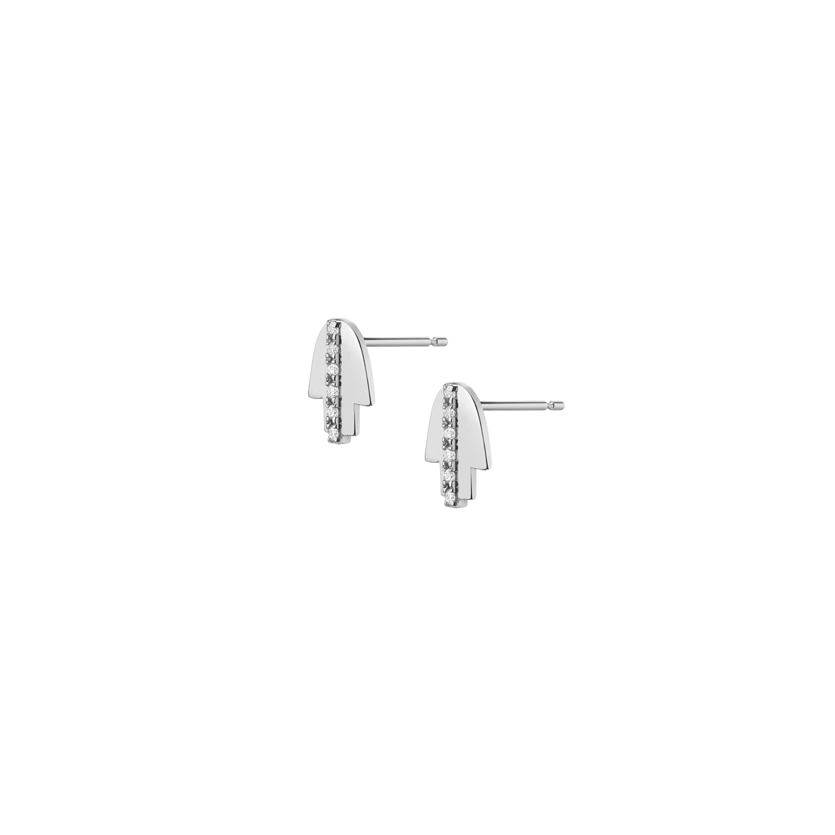 Pave Diamond Hamsa Earrings White Gold Vermeil 14K White Gold 18K White Gold White Diamonds Single | Pair
