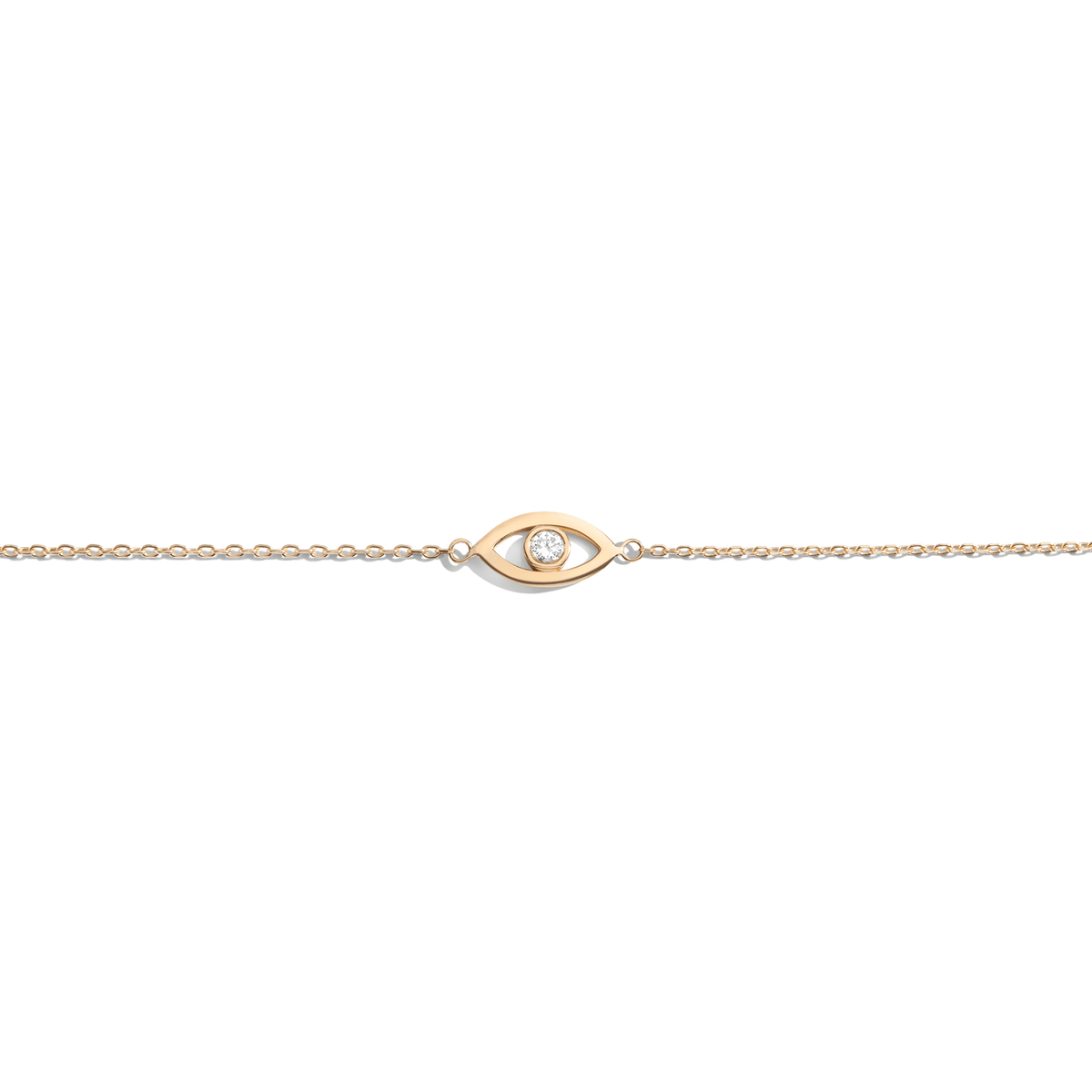 Diamond Bezel Evil Eye Bracelet Yellow Gold Vermeil 14K Yellow Gold 18K Yellow Gold White Diamonds First 