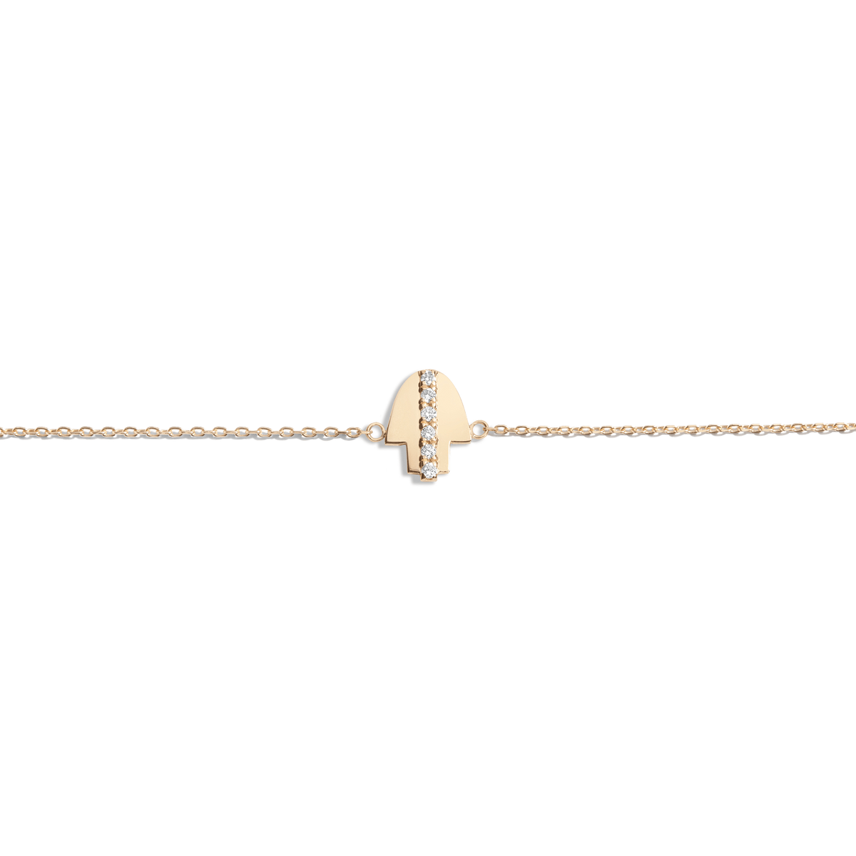 Pave Diamond Hamsa Bracelet Yellow Gold Vermeil 14K Yellow Gold 18K Yellow Gold White Diamonds First 