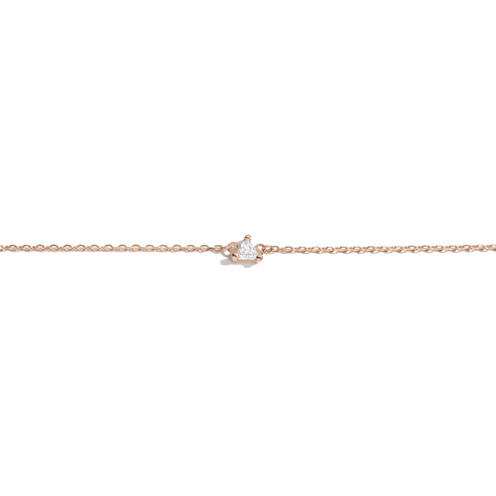 Trillion Cut Diamond Bracelet Rose Gold Vermeil 14K Rose Gold 18K Rose Gold White Diamonds First 