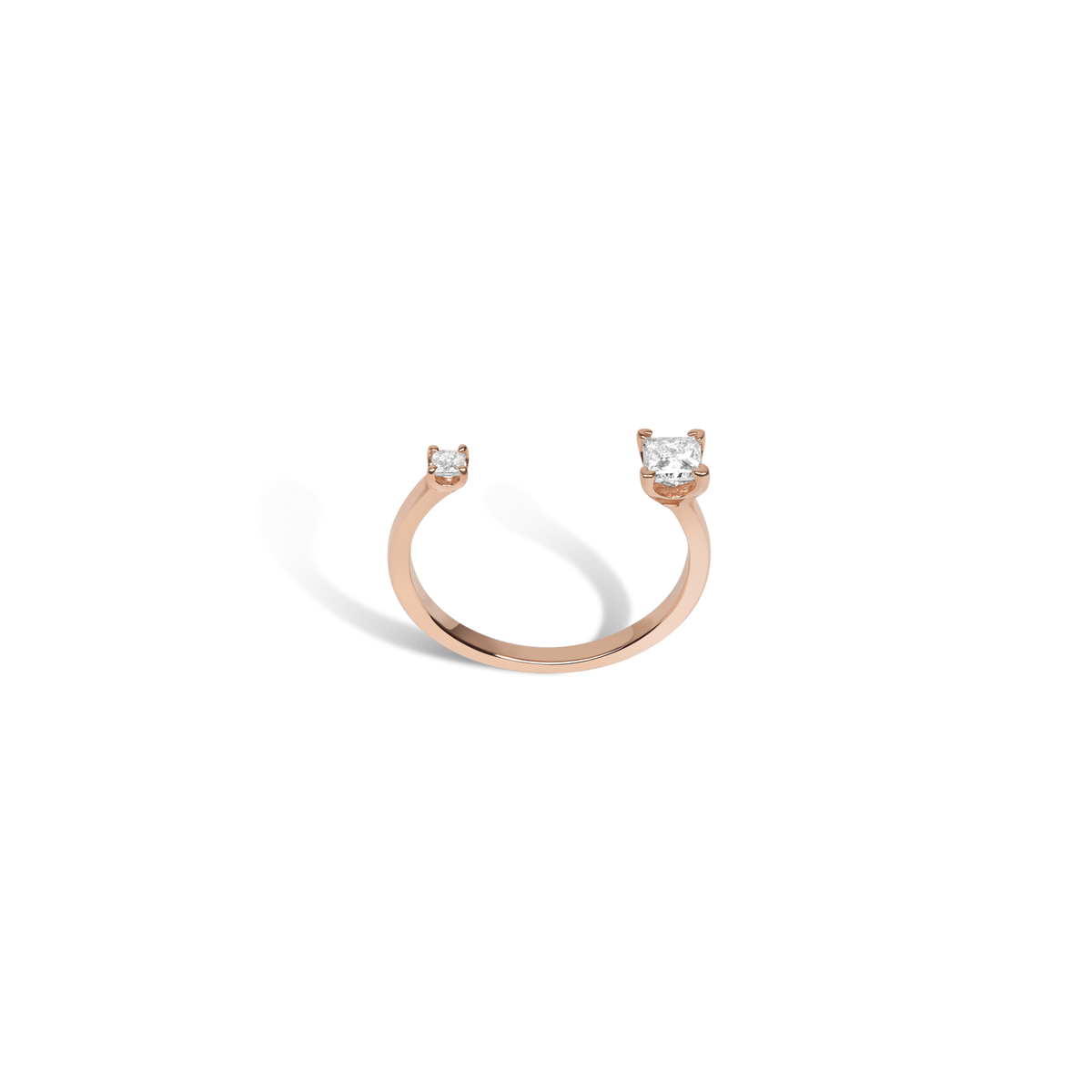 Zeitgeist Ring Rose Gold Vermeil 14k Rose Gold 18k Rose Gold White Diamonds     Front First