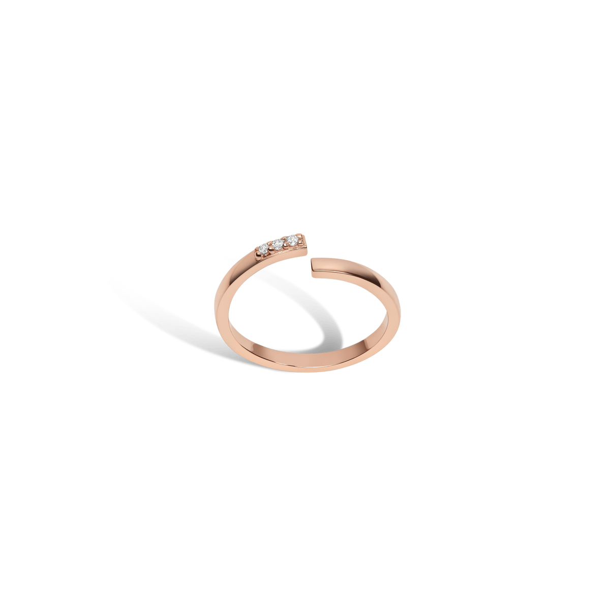 Mini Wraparound Ring  Rose Gold Vermeil 14k Rose Gold 18k Rose Gold White Diamonds