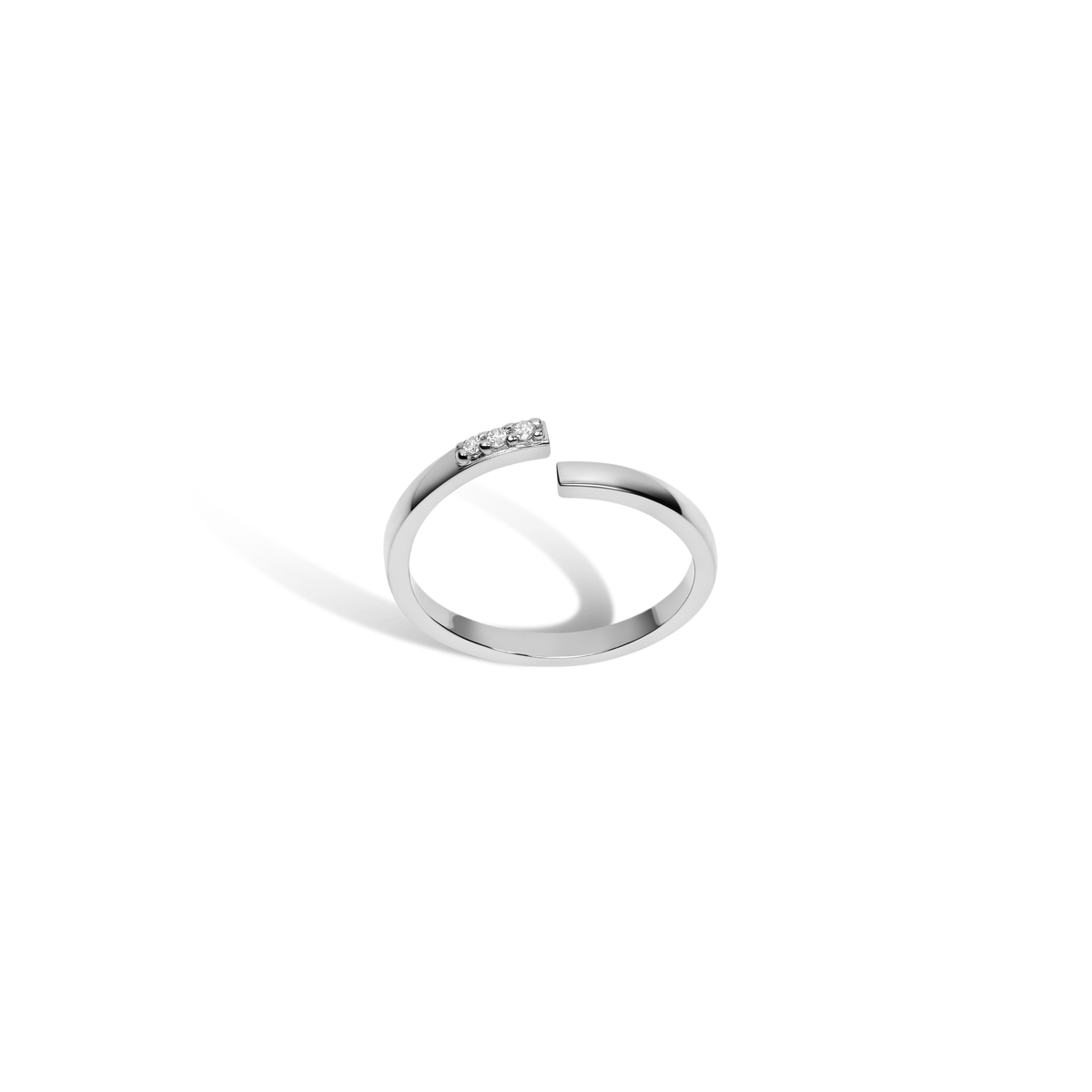Mini Wraparound Ring  Sterling Silver White Gold Vermeil 14k White Gold 18k White Gold White Diamonds