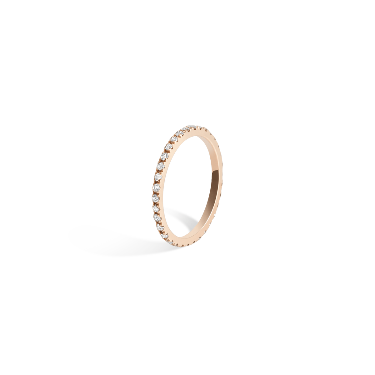 Quadricolor Ring  Rose Gold Vermeil 14k Rose Gold 18k Rose Gold White Diamonds Half Side    Front First