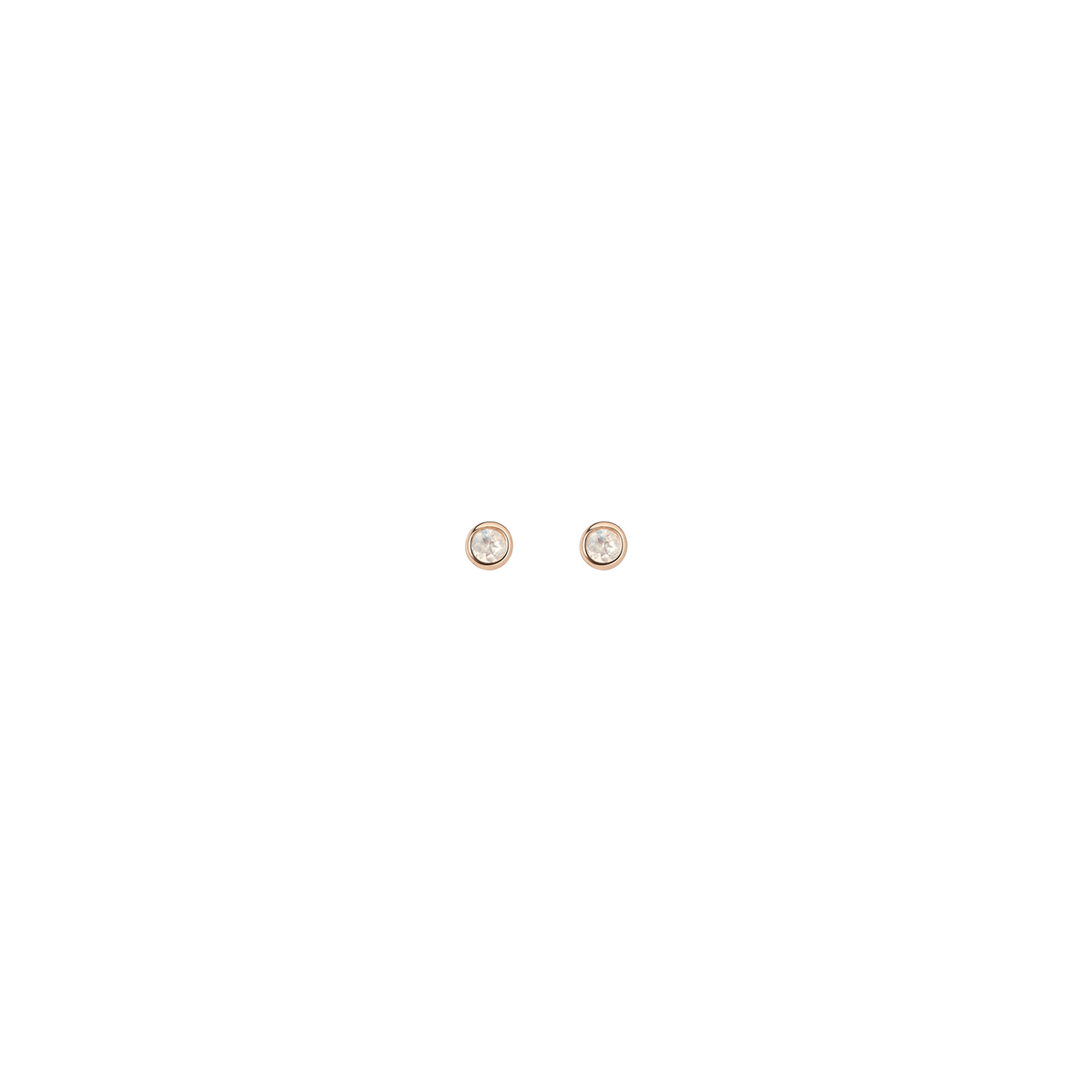 Birthstone Studs White Topaz - Apr 14K 18K Rose Gold Single | Pair