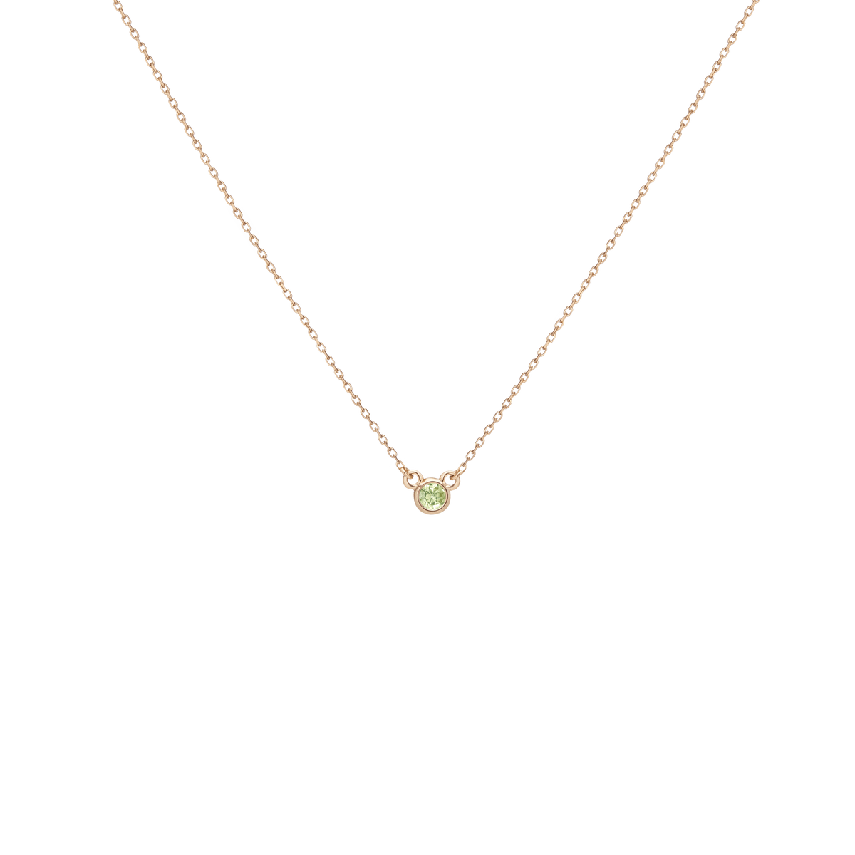 Birthstone Necklace Peridot - Aug 14K 18K Yellow Gold