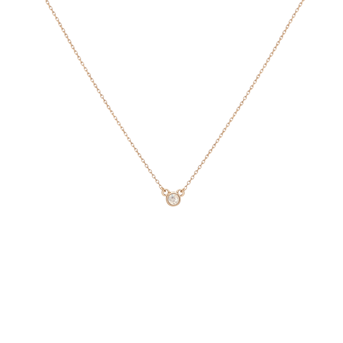 Birthstone Necklace White Topaz - Apr 14K 18K Yellow Gold