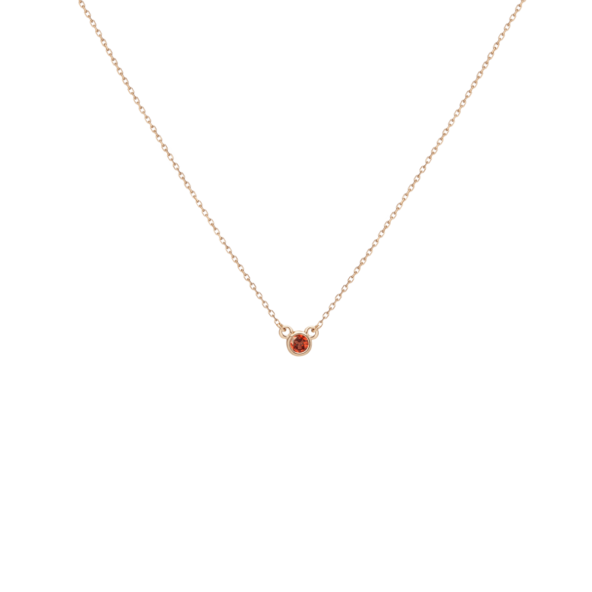 Birthstone Necklace Garnet - Jan 14K 18K Yellow Gold