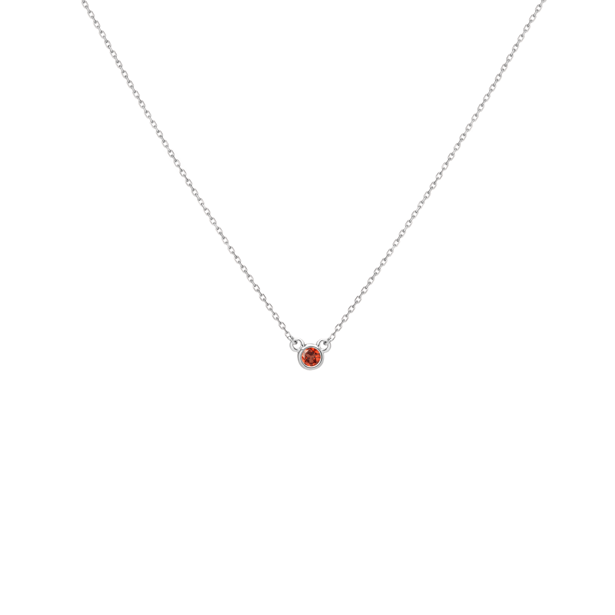 Birthstone Necklace Garnet - Jan 14K 18K White Gold