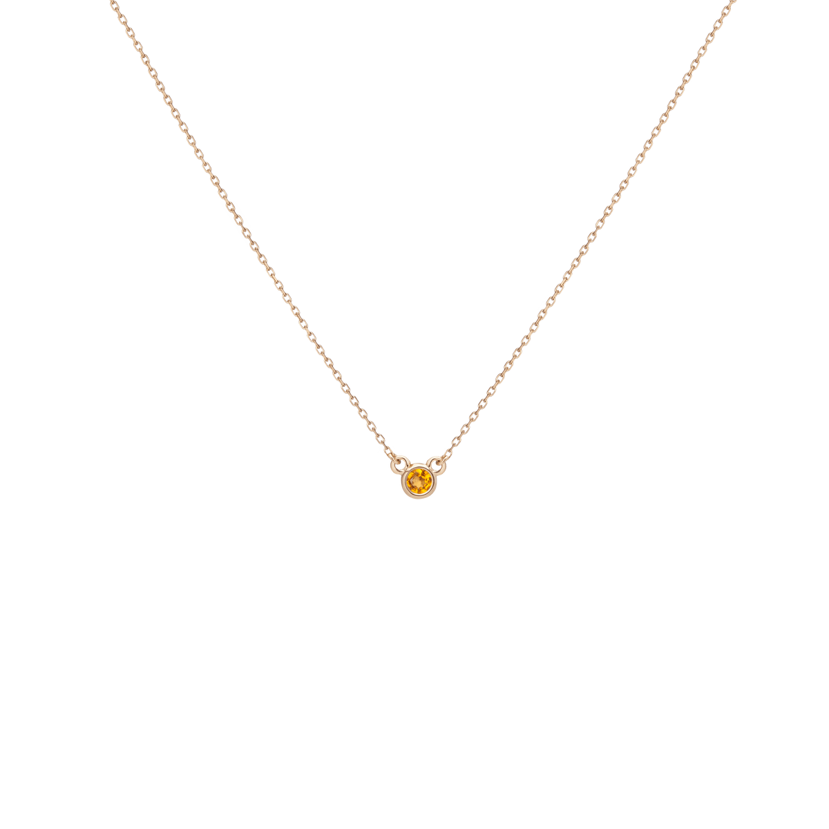 Birthstone Necklace Citrine - Nov 14K 18K Yellow Gold
