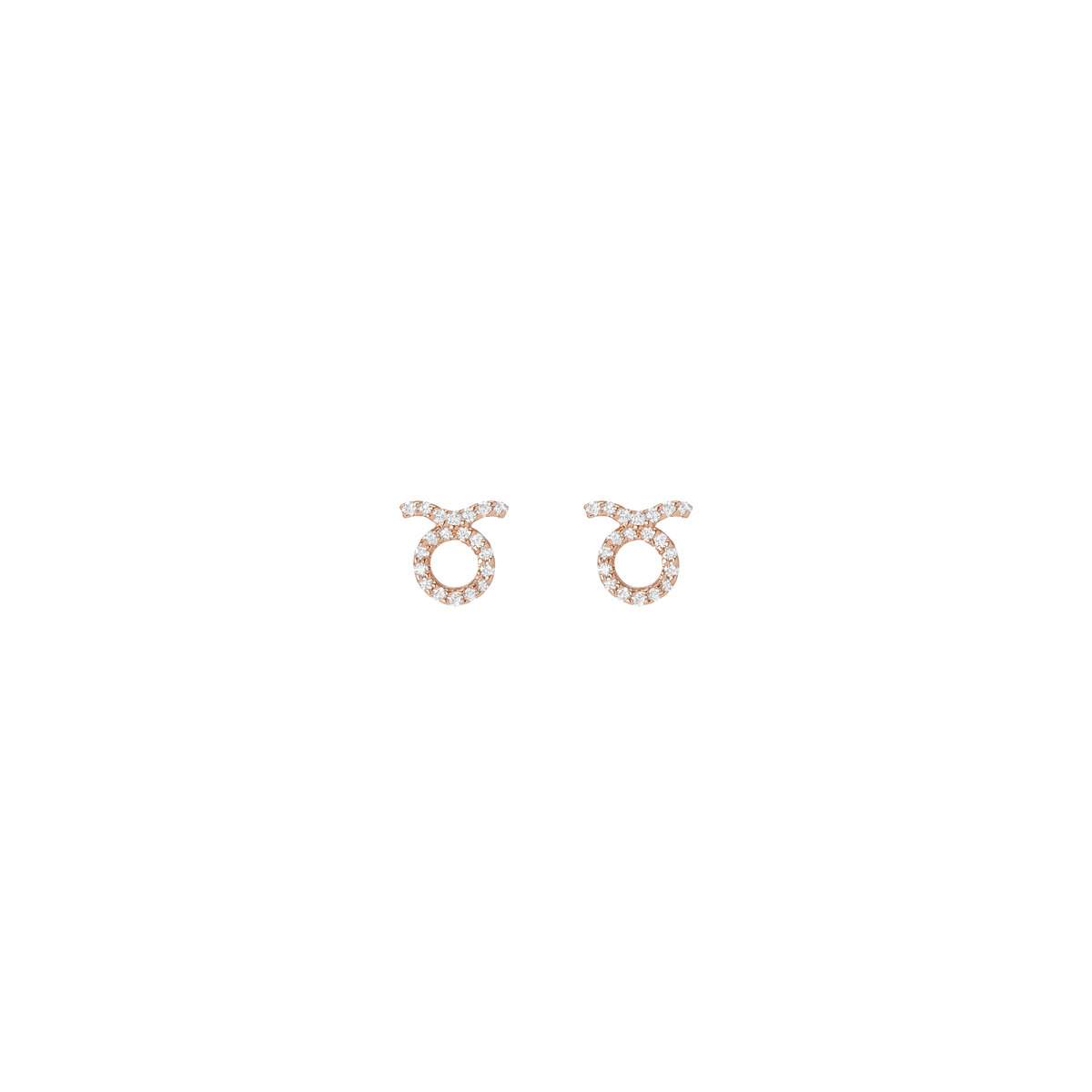Pave Diamond Zodiac Necklace Taurus 14K 18K Rose Gold Single | Pair First