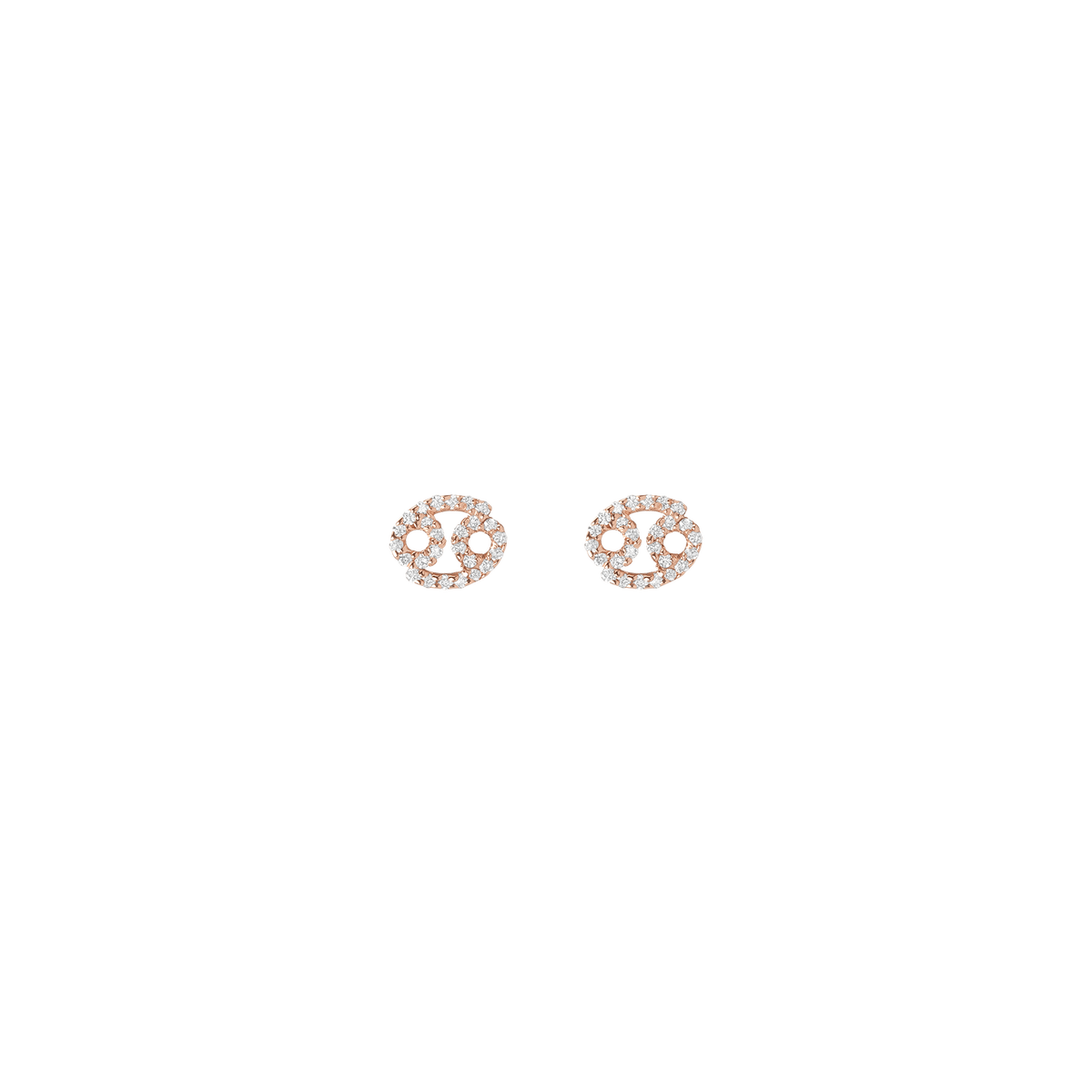 Pave Diamond Zodiac Necklace Cancer 14K 18K Rose Gold Single | Pair