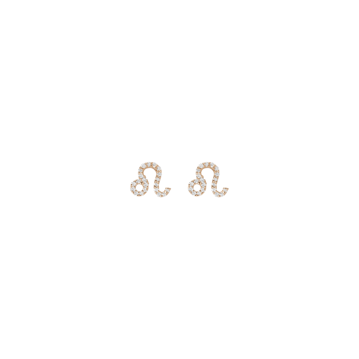 Pave Diamond Zodiac Necklace Leo 14K 18K Yellow Gold Single | Pair