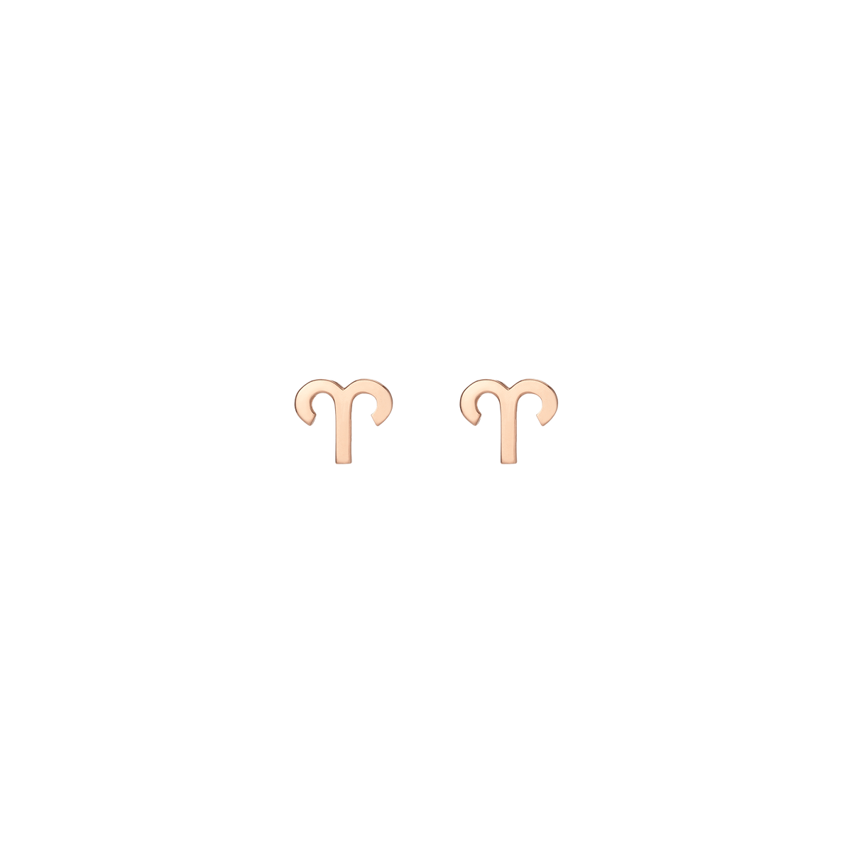 Zodiac Stud Earrings Aries Gold Vermeil 14K 18K Rose Gold Single | Pair Front First