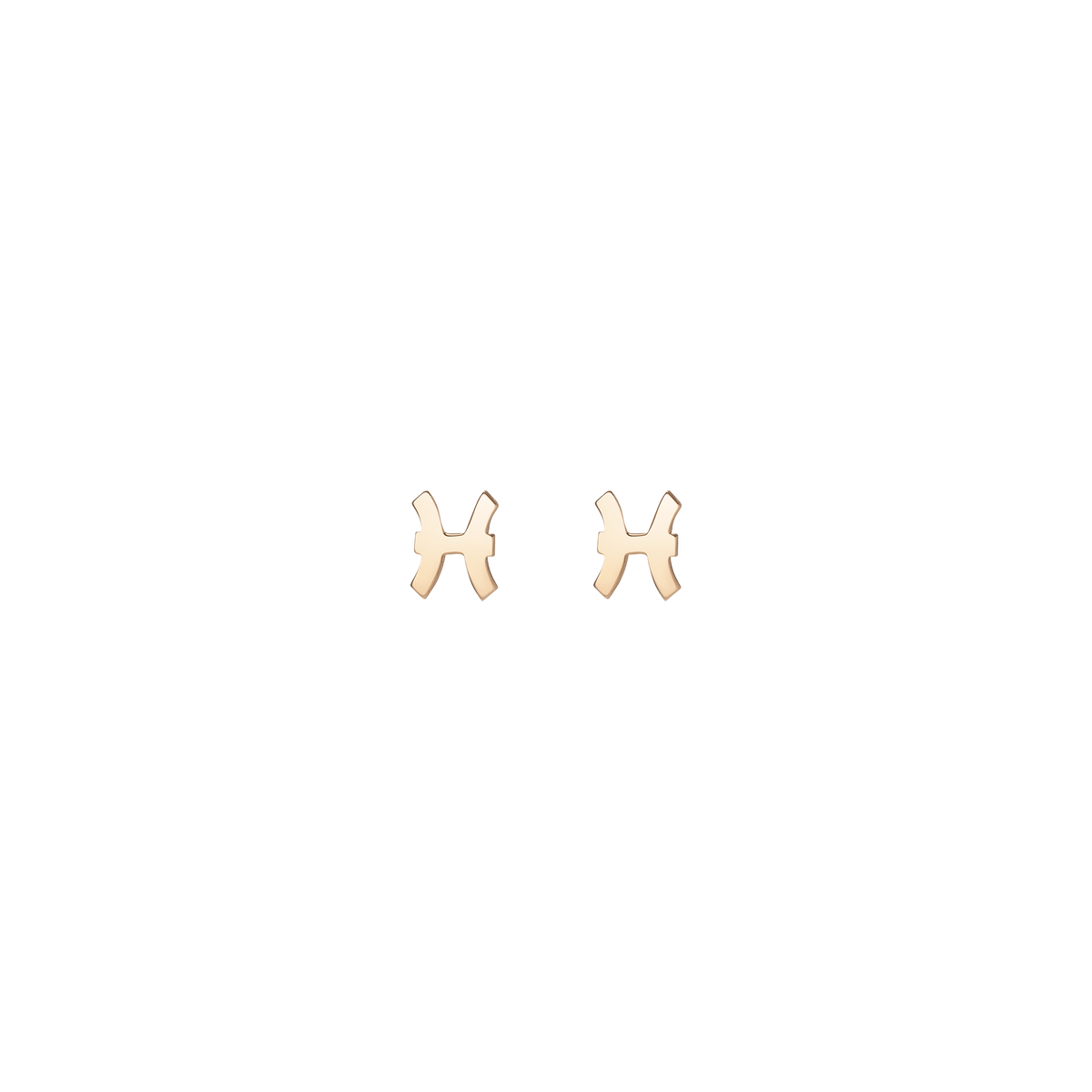 Zodiac Stud Earrings Pisces Gold Vermeil 14K 18K Yellow Gold Single | Pair