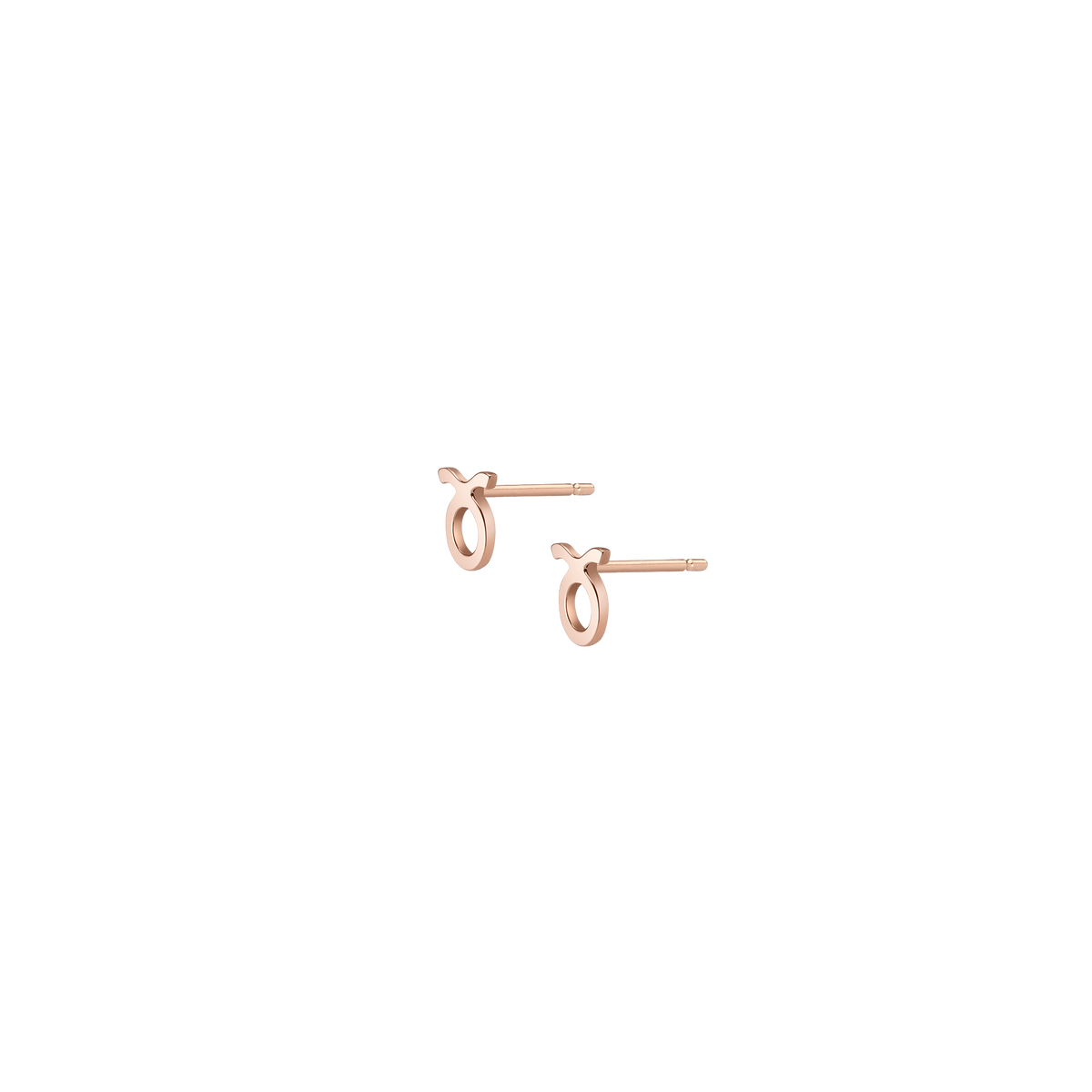 Zodiac Stud Earrings Taurus Gold Vermeil 14K 18K Rose Gold Single | Pair Side