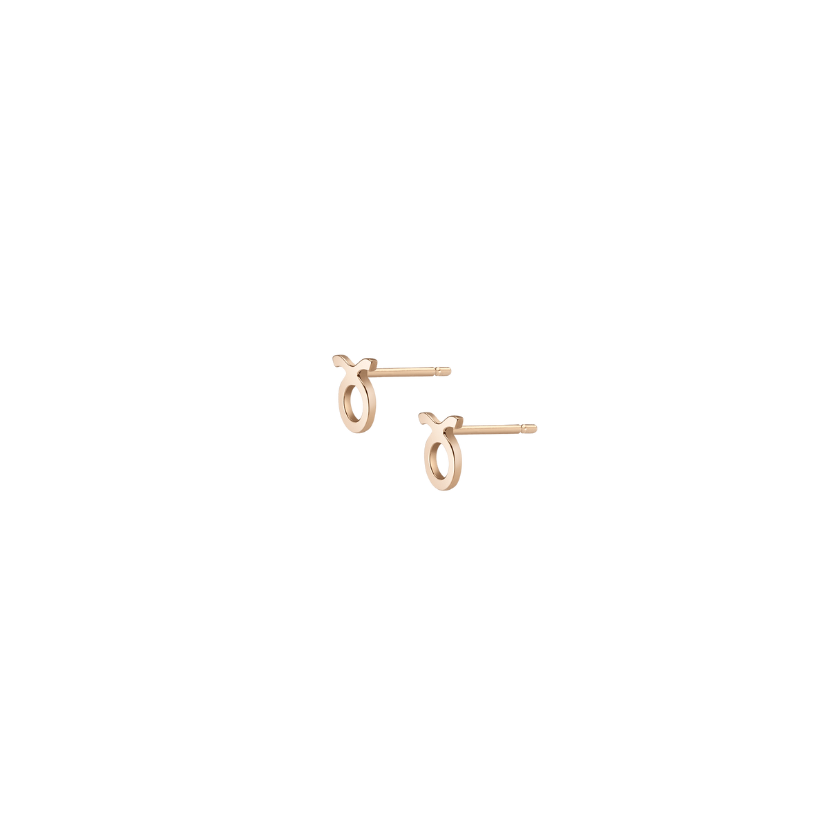 Zodiac Stud Earrings Taurus Gold Vermeil 14K 18K Yellow Gold Single | Pair Side