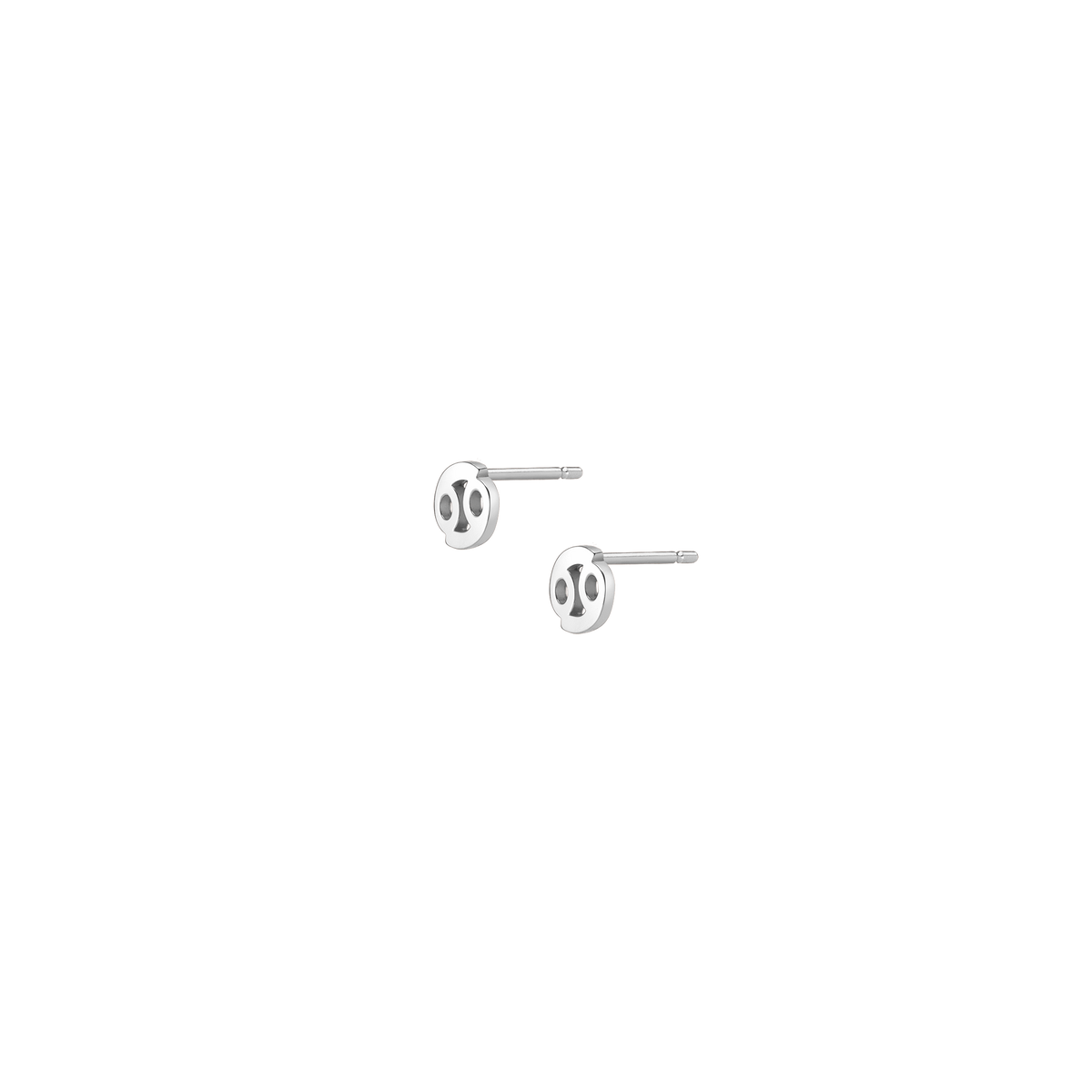 Zodiac Stud Earrings Cancer Gold Vermeil 14K 18K White Gold Single | Pair Side