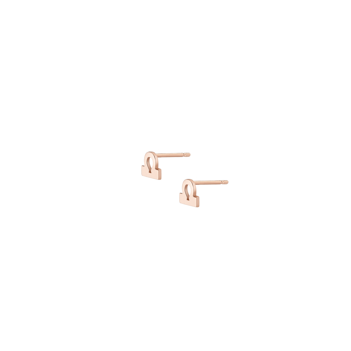 Zodiac Stud Earrings Libra Gold Vermeil 14K 18K Rose Gold Single | Pair Side