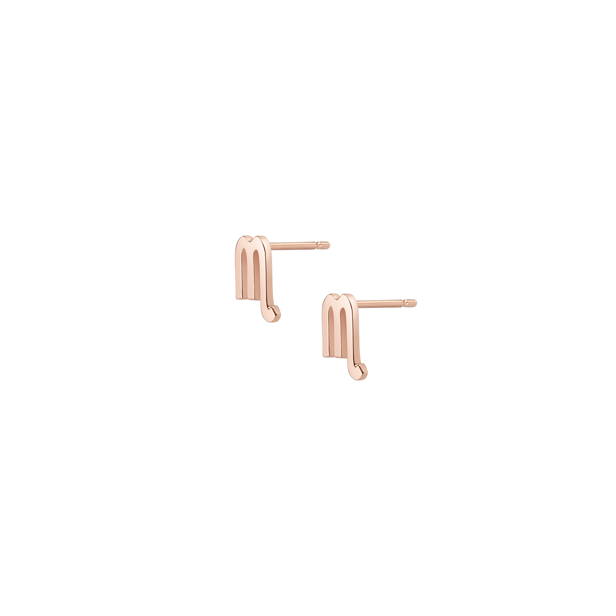 Zodiac Stud Earrings Scorpio Gold Vermeil 14K 18K Rose Gold Single | Pair Side