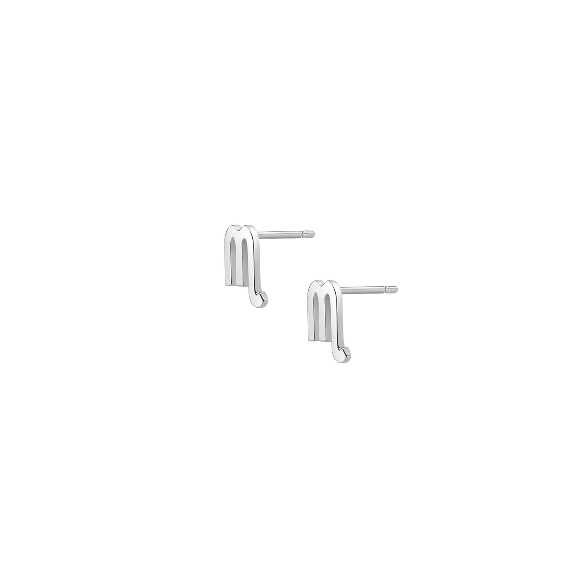 Zodiac Stud Earrings Scorpio Gold Vermeil 14K 18K White Gold Single | Pair Side