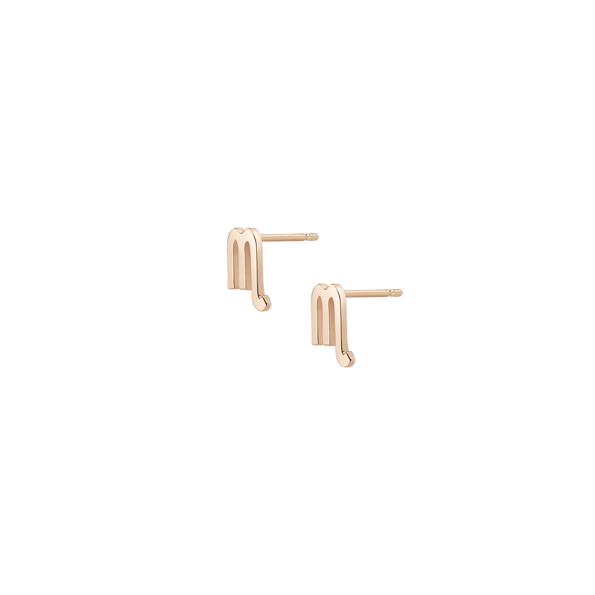 Zodiac Stud Earrings Scorpio Gold Vermeil 14K 18K Yellow Gold Single | Pair Side