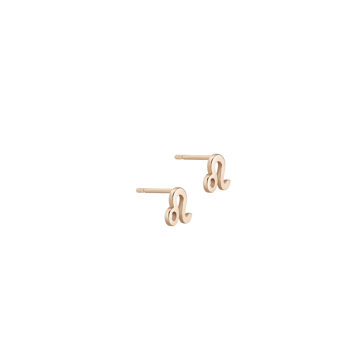 Zodiac Stud Earrings Leo Gold Vermeil 14K 18K Yellow Gold Single | Pair Side